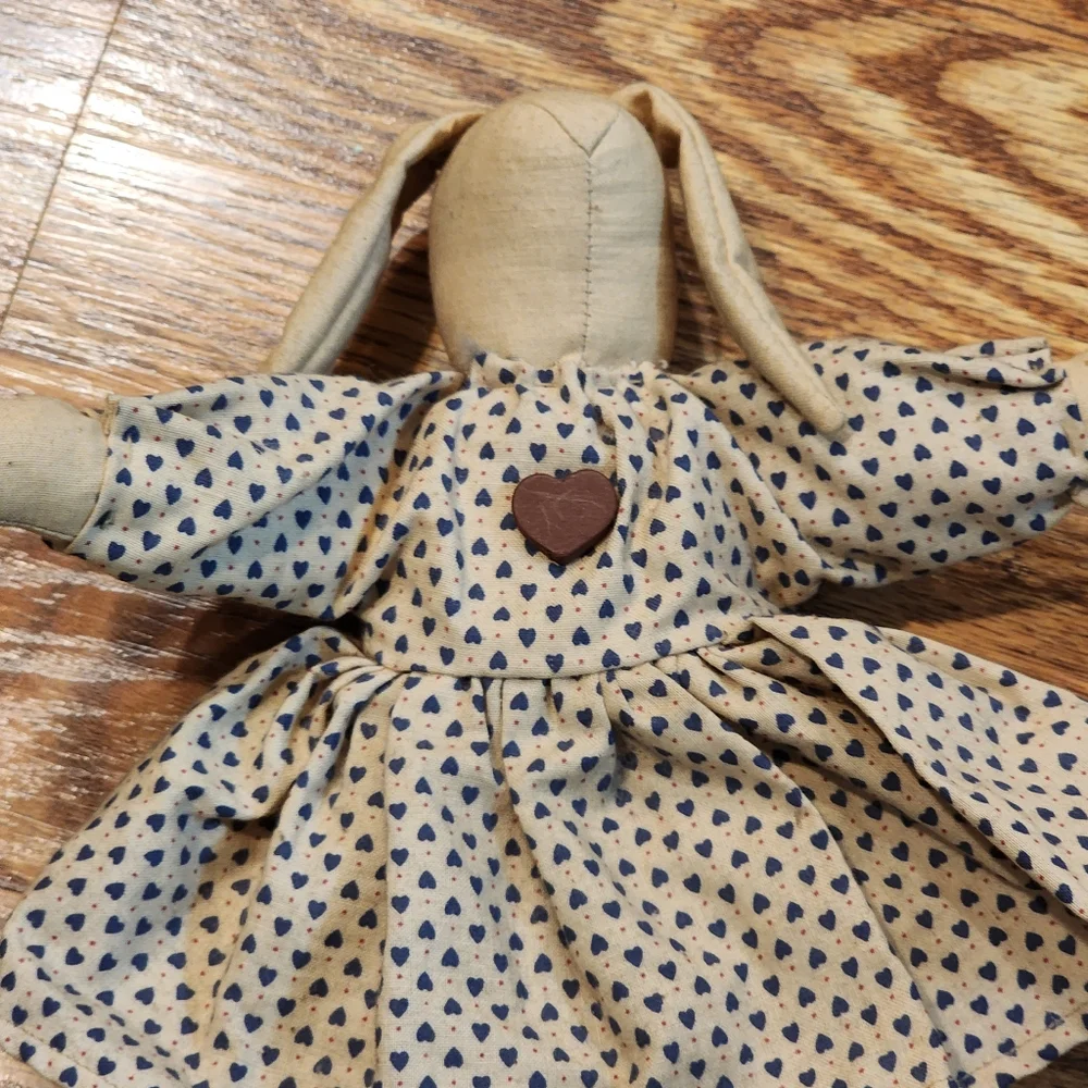 Vintage Rustic Primative Floppy Eared Bunny Rabbit Doll Easter Handmade 8